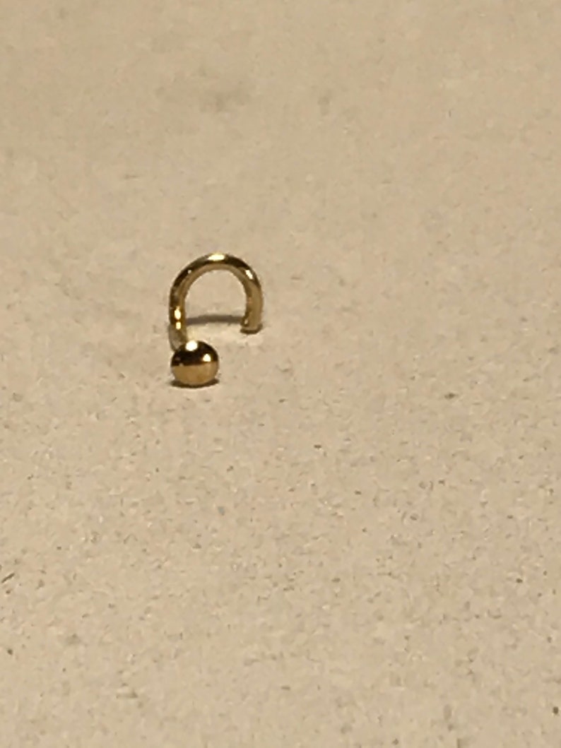 14K Solid Gold Nose Ring Corkscrew Nose Stud Gold Nose Stud Etsy