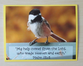 Nature Photo Card - Chickadee with Psalm 121 | Snail Mail | Pen Pal | Happy Mail