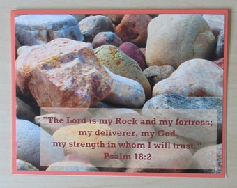 Nature Photo Card | Rocks | Bible Verse | Psalm 18 | | Happy Mail | Pen Pal | Snail Mail | Blank Card | Photo