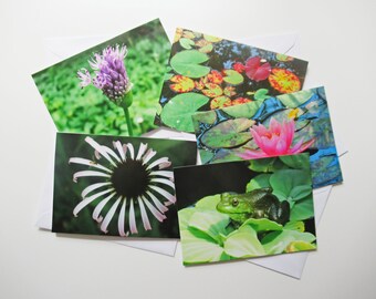 Nature Photo Card | Photo Card | Blank Card | Flower | Frog | Pond | Lily pad | Happy Mail | Snail Mail | Pen Pal | Nature