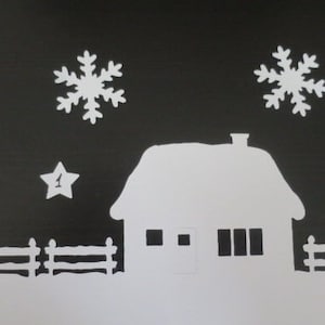 Christmas village waldorf window decoration, 10 sheets, set 1-10