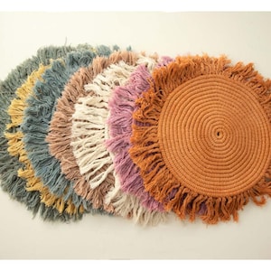 Runder Neugeborenen Boho Makramee Teppich mit Quasten, Neugeborenen Fotografie Quasten Teppich, Neugeborenen Fotografie Requisiten, Naturteppich Jute Makramee Requisiten