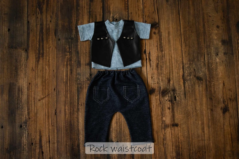 Newborn Photography Prop Set: Vintage Rocker Outfit - Etsy