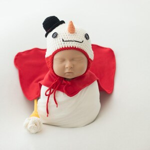 Newborn Snowman Photo Props, Newborn Photography Props, Christmas Snowman and Hat Prop,Baby Photo Prop Snowman Hat and Wrap,Snowman Wrap Set