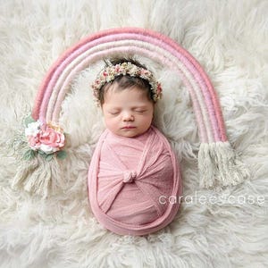Macrame Rainbow Deco for Newborn Photography, Children Photography Props, Baby room wall deco