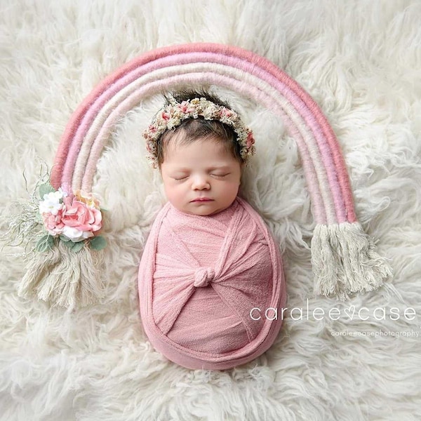 Macrame Rainbow: Handwoven Baby Photography Prop, Nursery Wall Decor
