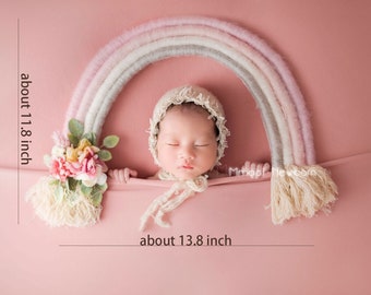 Macrame Rainbow Deco for Newborn Photography, Children Photography Props, Baby room wall deco