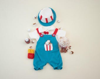 6 Styles Newborn Photo Prop Romper Sets, Soft Fleece Baby Shooting Outfit, Newborn Photography Props, Handmade Infant Photoshoot Costume