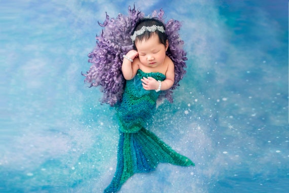 mermaid dress for newborn Handmade Crochet Mermaid Infant Outfit, Knitted Mermaid Princess Costume For Newborn Baby Photography, Milestone Photo Shoot, Party Dress Up, Mermaid Set For Baby Girl Photoshoot
