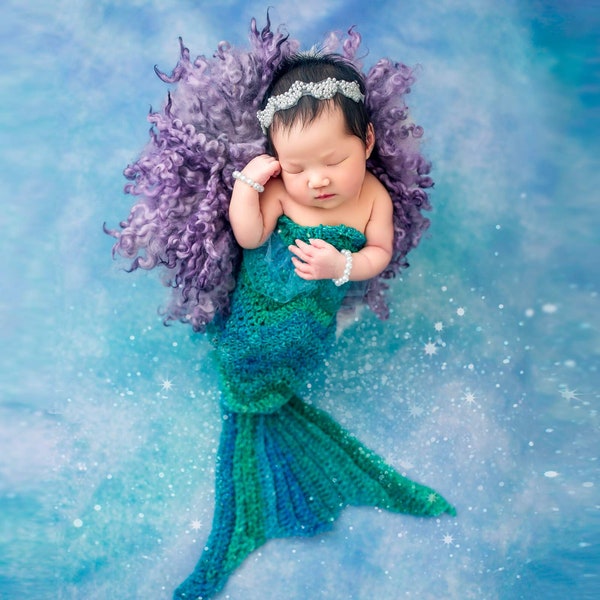 Newborn Mermaid Outfit Prop, Newborn Mermaid Tail, Newborn Mermaid Photo Prop, Newborn Photography Props, Newborn Crocheted Mermaid Outfit