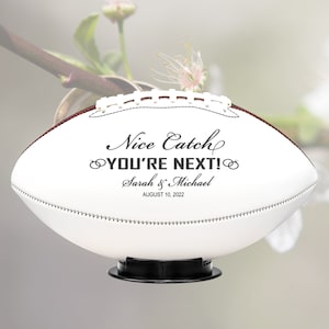 Personalized Football: Sports Wedding Garter/Bouquet Toss, Fan Gift