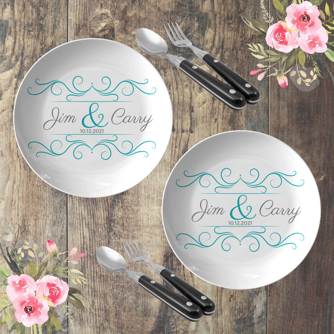 Wedding Plate for Mr and Mrs, Personalized Wedding Desert Plates, Cake ...