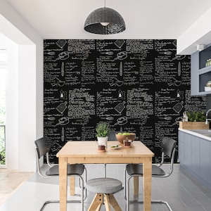 Peel and Stick Recipe Wallpaper, Custom Wallpaper, Handwritten Recipe, Kitchen Backsplash, Wall Mural, Personalized wallpaper image 7
