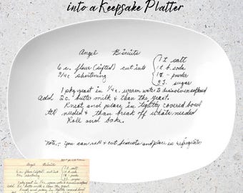Handwritten Recipe Platter: Personalized Handwriting Platter Keepsake