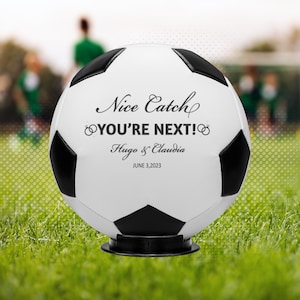 Personalized Wedding Soccer Ball: Nice Catch Garter Toss, Mr & Mrs