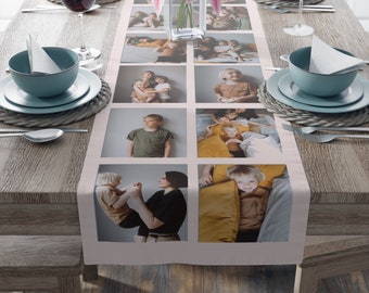 Custom Photo Collage Table Runner: Personalized Family Memories