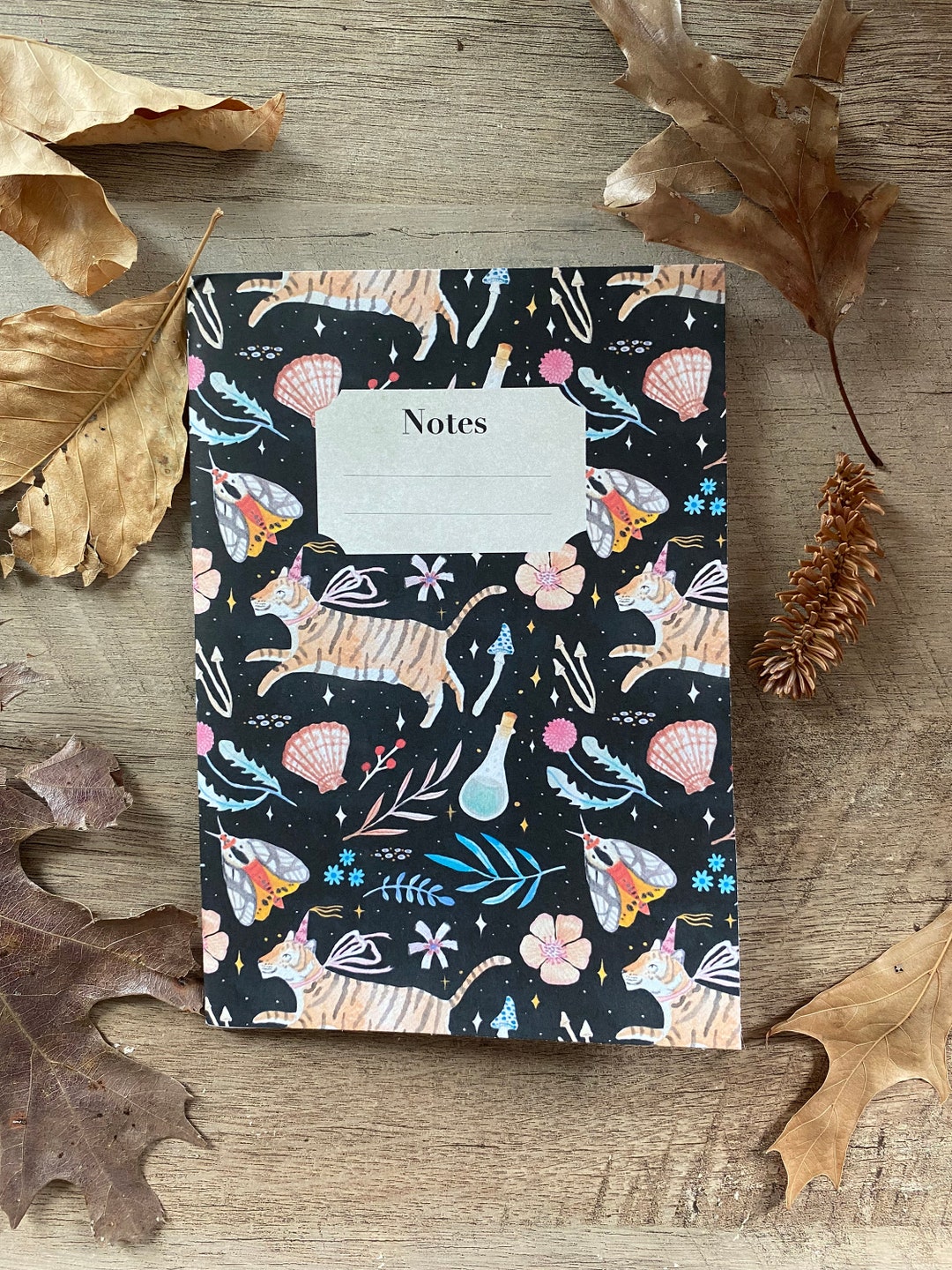 Dark Academy Handmade Notebook. 5”x7” Botanical, Magic, Tiger, Moth ...