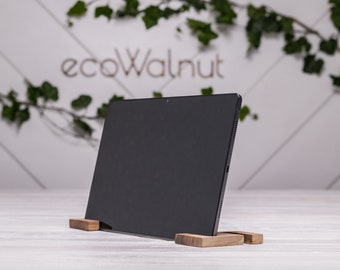 Personalized Wooden Desktop iPad & iPhone Stand, Mini Tablet Holder, Wood iPad Holder, Industrial Office Decor