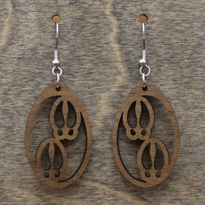Wood Moose Track Earrings