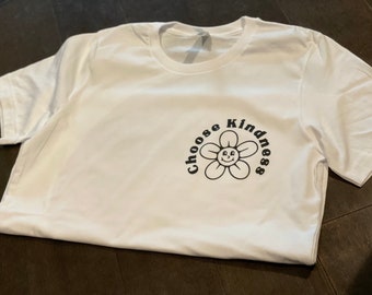 Elija bondad l Camiseta de maestro l Camisas de maestro l Camiseta motivacional l Flores l Sonriente l Feliz l Corazón l Floral l Ser amable l Amable