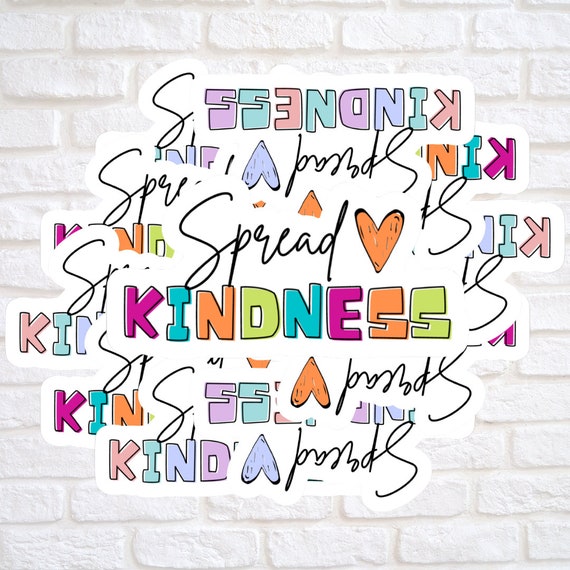 Spread Kindness Stickers l Kindness Stickers l Rainbow Stickers l Pastel  Stickers l Bright Stickers l Teacher Sticker l Motivational Sticker