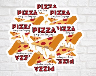 Pizza es mi Love Language Sticker l Pegatinas de pizza l pegatinas divertidas l pegatinas divertidas l pegatinas lindas l lenguaje de amor l impermeable l lindo