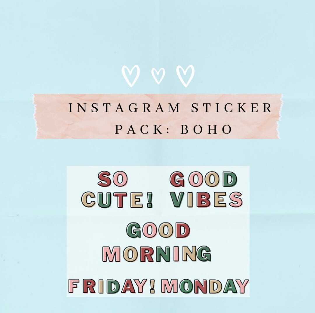 Digital Sticker Pack L Instagram Stickers L Boho Stickers L Story ...