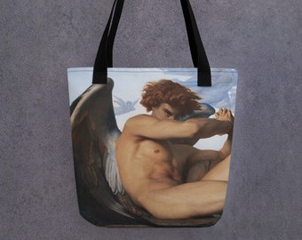 FALLEN ANGEL Alexandre Cabanel Art History Tote Bag Aesthetic Dark Academia Lucifer Crying Eco Einkaufstasche