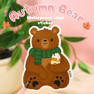 Herbst Bär | Wasserfester Vinyl-Aufkleber