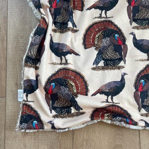 Turkey Hunting Blanket; Turkey Lovey; Hunting Baby Gift; Hunting Nursery; Bird Hunting; Boy Hunting Gift; Turkey Season; Wild Game Hunting