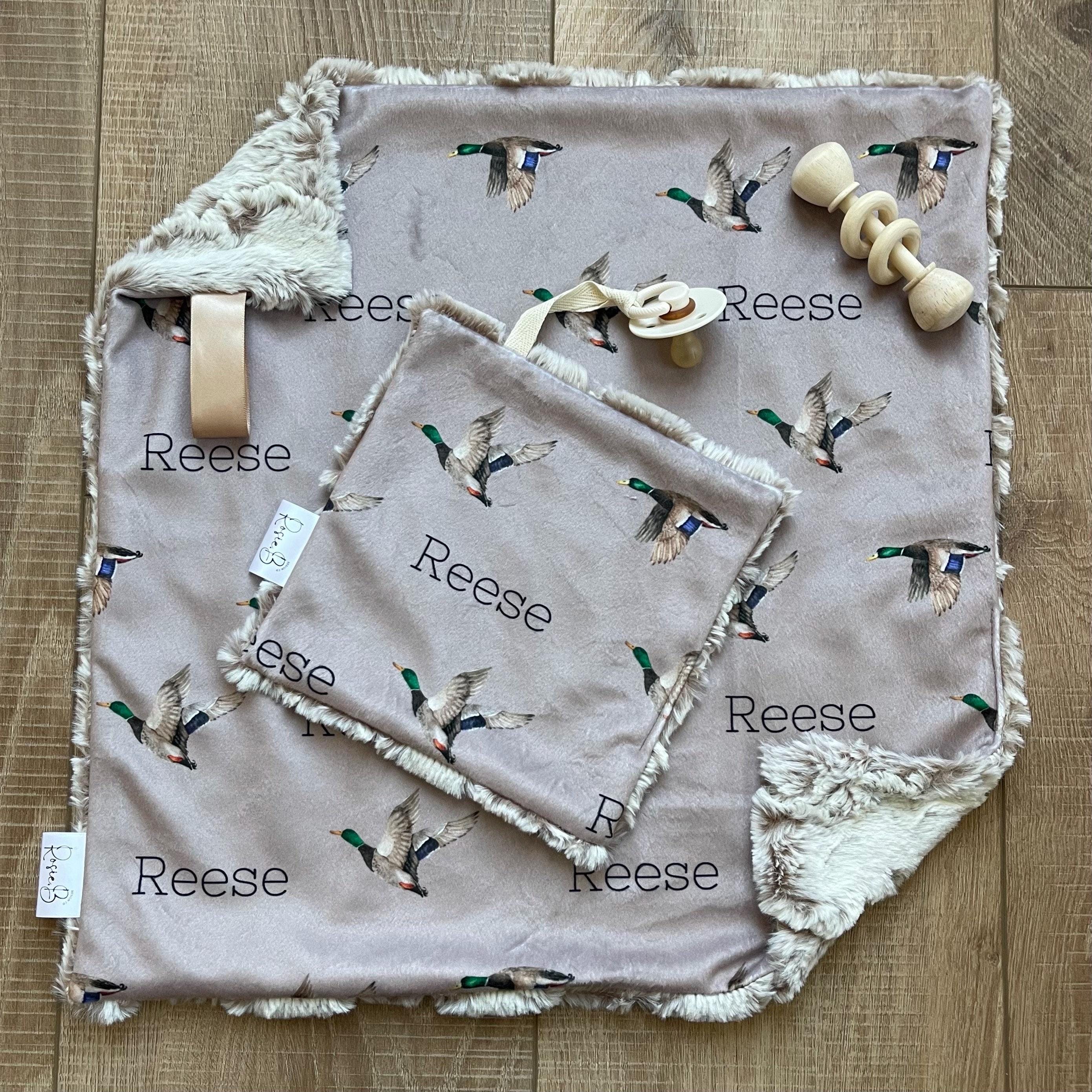 Personalized Flying Mallard Duck Lovey; Duck Lovey; Animal Lovey; Neutral Baby Blanket; Baby Shower Gift; Lovie; Duck Hunting Nursery