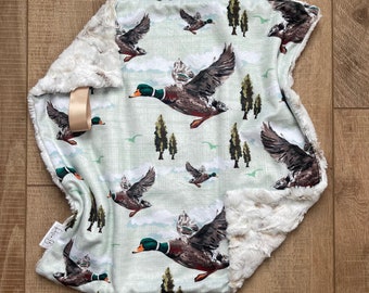 Flying Mallard Duck Lovey; Duck Lovey; Animal Lovey; Plaid Lovey; Baby Shower Gift; Lovie; Duck Hunting Nursery; Duck Hunter Lovey; Baby Boy