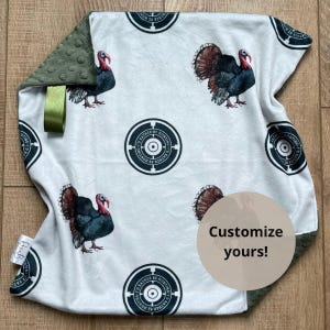 I&#39;d Rather Be Hunting Turkey Blanket; Turkey Lovey; Hunting Baby Gift; Hunting Nursery; Bird Hunting; Boy Hunting; Turkey Season; Wild Game
