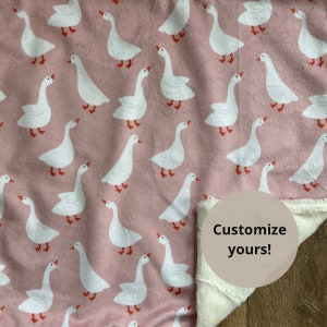 Pink Goose Blanket; Goose Lovey; Animal Lovey Blanket; Neutral Baby Blanket; Baby Shower Gift; Binky Holder; Goose Nursery; Geese Nursery
