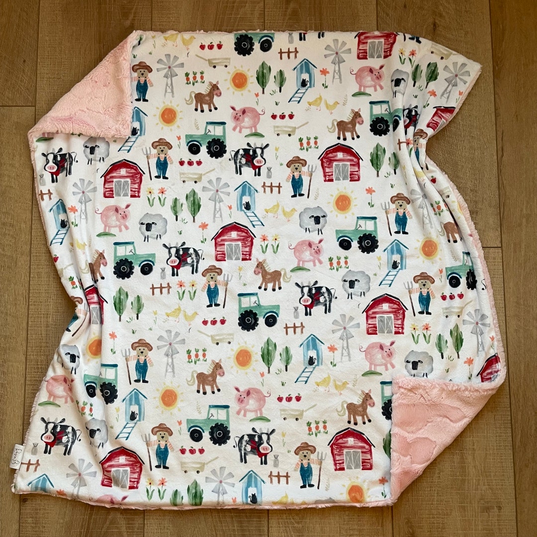 Farm Animal Blanket Farm Animals Lovey Baby Blanket Kids Etsy