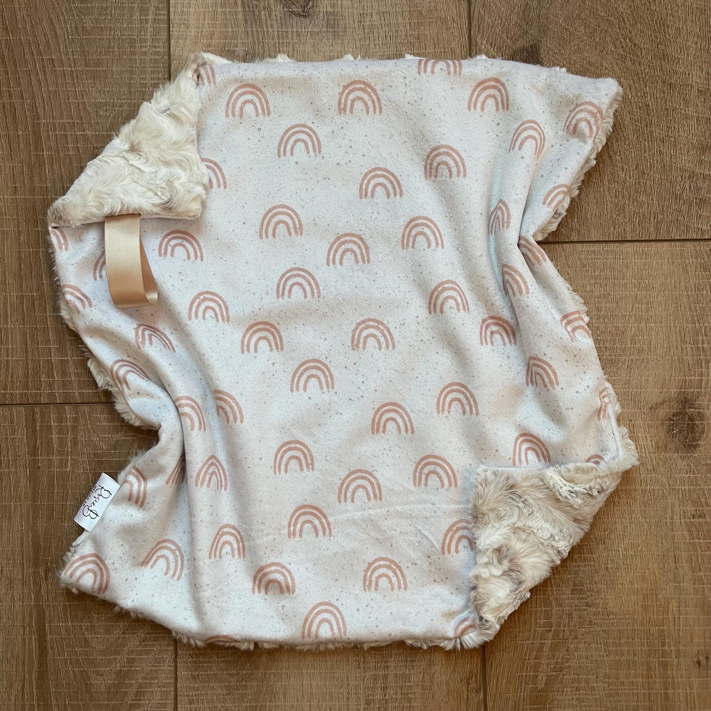 Neutral Rainbow Baby Blanket; Minky Lovey; Boho Nursery; Paci Pal; Rainbow Baby Blanket; Binky Holder; Minky Blanket; Baby Shower Gift