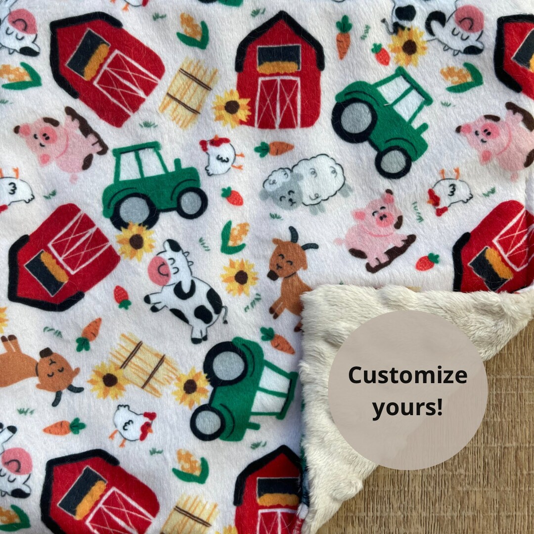 Farm Animals Blanket Farm Animals Lovey Baby Blanket Kids Blanket Baby