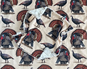 Turkey Hunting Blanket; Turkey Lovey; Hunting Baby Gift; Hunting Nursery; Bird Hunting; Boy Hunting Gift; Turkey Season; Wild Game Hunting
