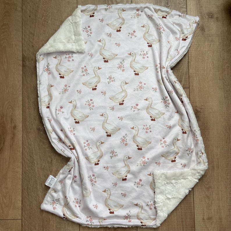 Vintage Geese Baby Blanket: Ultra Soft Minky Blanket; Vintage Goose image 7