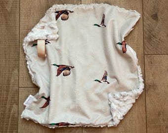 Flying Mallard Duck Lovey; Duck Lovey; Animal Lovey; Neutral Baby Lovey; Baby Shower Gift; Lovie; Security Lovey; Duck Hunting Nursery