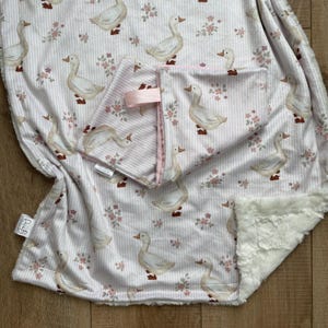 Vintage Geese Baby Blanket: Ultra Soft Minky Blanket; Vintage Goose image 1