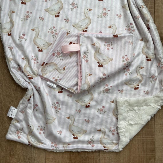 Vintage Geese Baby Blanket: Ultra Soft Minky Blanket; Vintage Goose