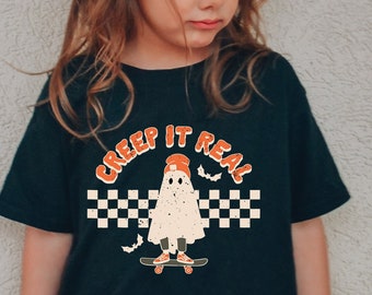 Retro Ghost Halloween Toddler Shirt: Creep It Real Spooky Tee