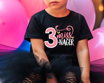 Miss Threenager Birthday Girl Shirt: 3rd Birthday Outfit