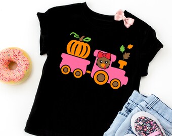 Girl's Thanksgiving Shirt/ Long Sleeve thanksgiving shirt/Kid Black Shirt/Winter shirt/Gobble Gobble Shirt/popular Thanksgiving Girl Shirt