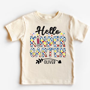 Hello Kindergarten Shirt/First Day of Kindergarten/Boys Kindergarten Shirt/Back to School Boys Shirt/First Day of School Shirt, Kinder Tees