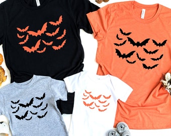 Matching Family Halloween Bat Shirts: Spooky Fall Tees