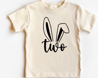 Easter Birthday Shirt/Two Year Old Bunny Bday Shirt/Bunny 2nd Birthday Easter Shirt/Second Birthday party/birthday Boy Shirt/ Birthday Shirt