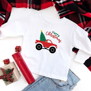 Christmas Shirt/Santa Truck shirt/Boy Holiday shirt/Boy Christmas Outfit/Popular Christmas Shirt/Baby Christmas Shirt/Toddler Christmas