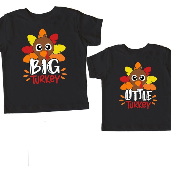 Big Turkey Little Turkey Shirt/Matching Thanksgiving Brothers Shirt/Big Brother Little Brother Shirt/Sibling Fall Shirt/Thanksgiving Shirts